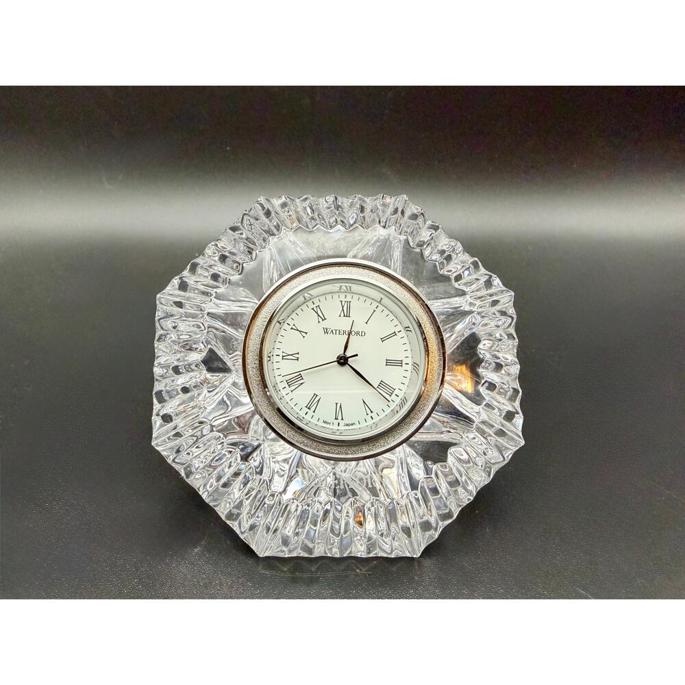 Waterford Diamond Cut Crystal Desk Clock – 3.5” – Not Working – Display Piece